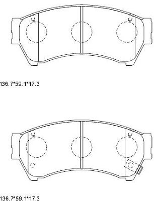 KD3739 ASIMCO Комплект тормозных колодок, дисковый тормоз