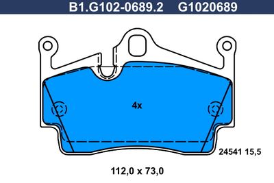 B1G10206892 GALFER Комплект тормозных колодок, дисковый тормоз