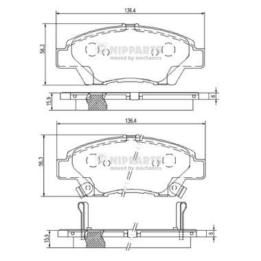 N3604068 NIPPARTS Комплект тормозных колодок, дисковый тормоз