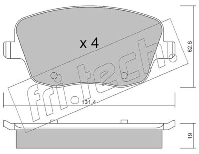 5630 fri.tech. Комплект тормозных колодок, дисковый тормоз