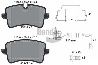 BPD1320 BENDIX Braking Комплект тормозных колодок, дисковый тормоз