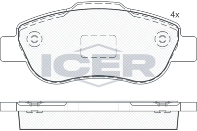 181659 ICER Комплект тормозных колодок, дисковый тормоз