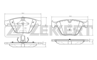 BS2142 ZEKKERT Комплект тормозных колодок, дисковый тормоз