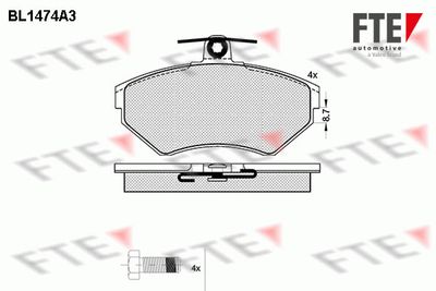 BL1474A3 FTE Комплект тормозных колодок, дисковый тормоз