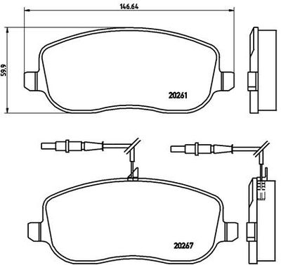 P23090 BREMBO Комплект тормозных колодок, дисковый тормоз