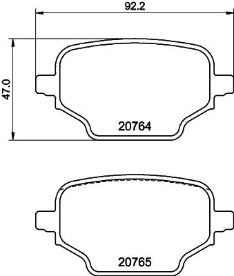 8DB355039911 HELLA PAGID Комплект тормозных колодок, дисковый тормоз