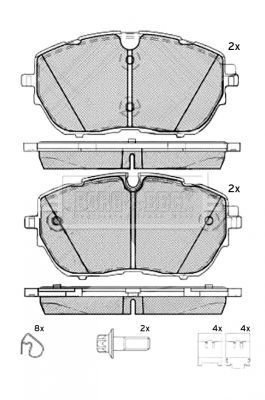 BBP2546 BORG & BECK Комплект тормозных колодок, дисковый тормоз