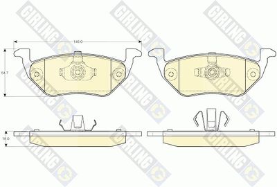 6117542 GIRLING Комплект тормозных колодок, дисковый тормоз