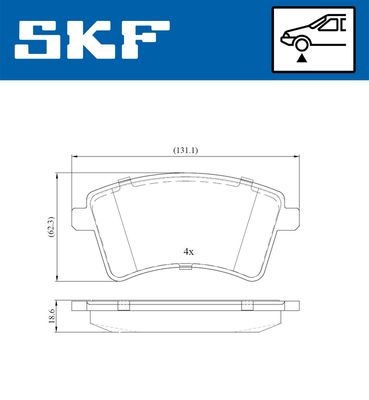 VKBP80024 SKF Комплект тормозных колодок, дисковый тормоз