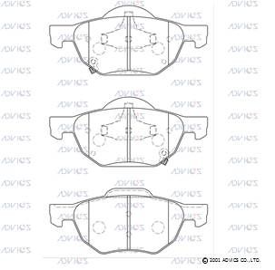 SN987P ADVICS Комплект тормозных колодок, дисковый тормоз