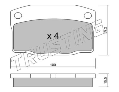 7420 TRUSTING Комплект тормозных колодок, дисковый тормоз