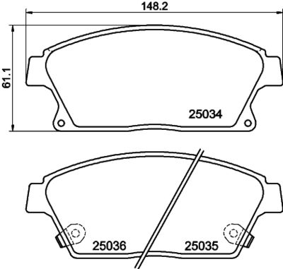 8DB355028821 HELLA Комплект тормозных колодок, дисковый тормоз