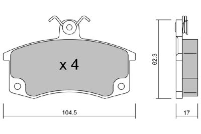 BPLA1001 AISIN Комплект тормозных колодок, дисковый тормоз