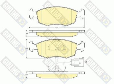6112082 GIRLING Комплект тормозных колодок, дисковый тормоз