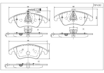 FBP4362 FI.BA Комплект тормозных колодок, дисковый тормоз