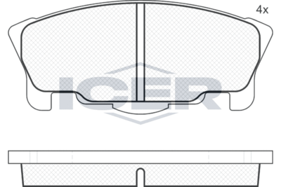 181341 ICER Комплект тормозных колодок, дисковый тормоз