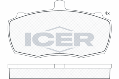 140503 ICER Комплект тормозных колодок, дисковый тормоз