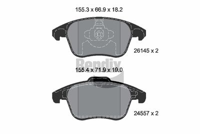 BPD2475 BENDIX Braking Комплект тормозных колодок, дисковый тормоз