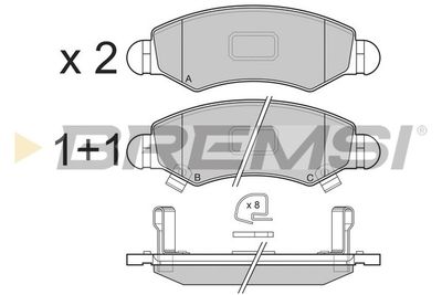 BP3229 BREMSI Комплект тормозных колодок, дисковый тормоз