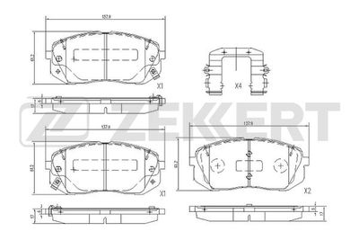 BS1122 ZEKKERT Комплект тормозных колодок, дисковый тормоз