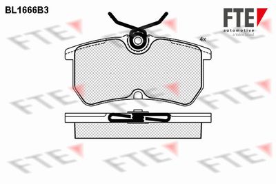 BL1666B3 FTE Комплект тормозных колодок, дисковый тормоз