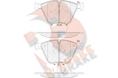 RB1992 R BRAKE Комплект тормозных колодок, дисковый тормоз