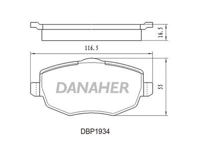 DBP1934 DANAHER Комплект тормозных колодок, дисковый тормоз