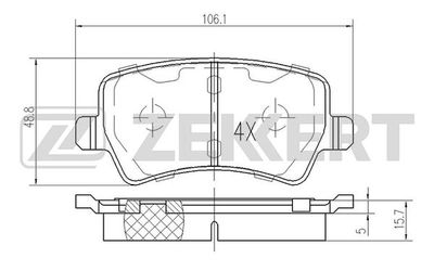 BS1030 ZEKKERT Комплект тормозных колодок, дисковый тормоз