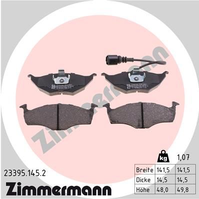 233951452 ZIMMERMANN Комплект тормозных колодок, дисковый тормоз