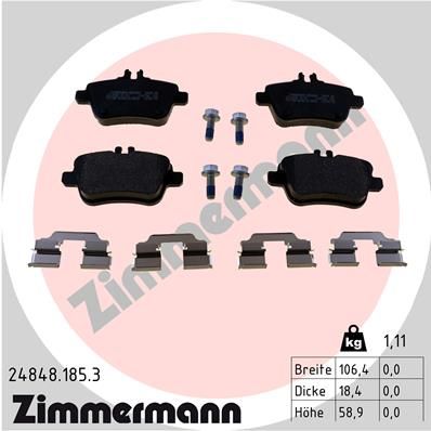 248481853 ZIMMERMANN Комплект тормозных колодок, дисковый тормоз