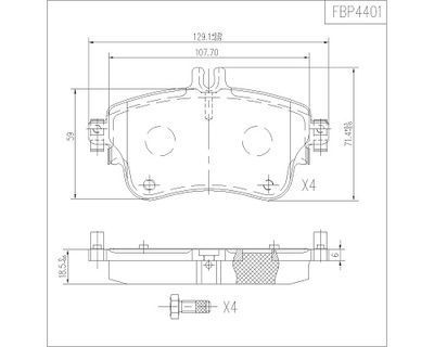 FBP4401 FI.BA Комплект тормозных колодок, дисковый тормоз