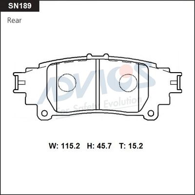 SN189 ADVICS Комплект тормозных колодок, дисковый тормоз