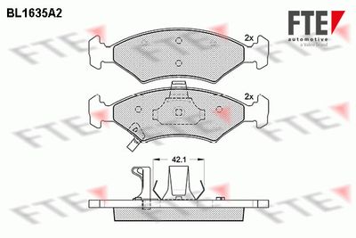 BL1635A2 FTE Комплект тормозных колодок, дисковый тормоз