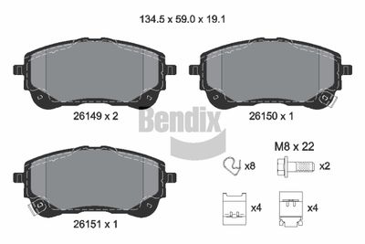 BPD2477 BENDIX Braking Комплект тормозных колодок, дисковый тормоз