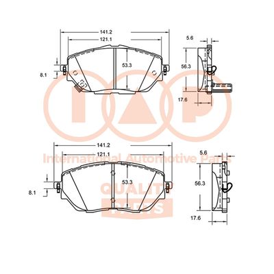 70417240 IAP QUALITY PARTS Комплект тормозных колодок, дисковый тормоз