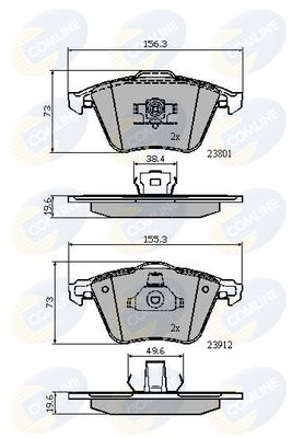 CBP01752 COMLINE Комплект тормозных колодок, дисковый тормоз