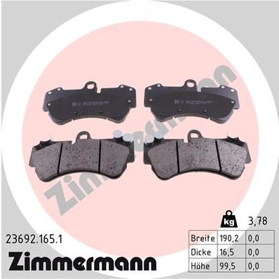 236921651 ZIMMERMANN Комплект тормозных колодок, дисковый тормоз