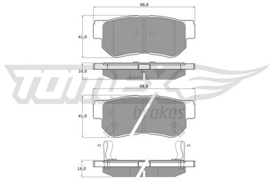 TX1535 TOMEX Brakes Комплект тормозных колодок, дисковый тормоз