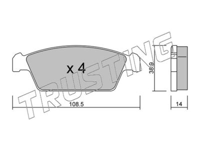 3760 TRUSTING Комплект тормозных колодок, дисковый тормоз