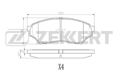 BS2962 ZEKKERT Комплект тормозных колодок, дисковый тормоз