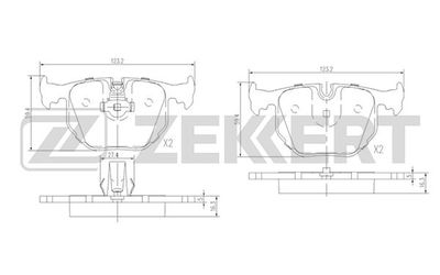 BS1137 ZEKKERT Комплект тормозных колодок, дисковый тормоз