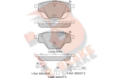 RB2161 R BRAKE Комплект тормозных колодок, дисковый тормоз