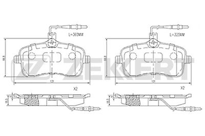 BS2931 ZEKKERT Комплект тормозных колодок, дисковый тормоз