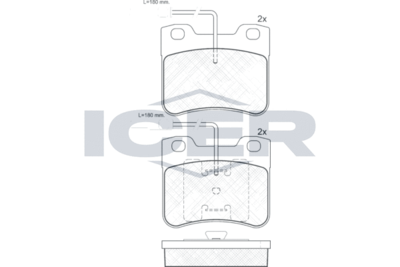 180691 ICER Комплект тормозных колодок, дисковый тормоз