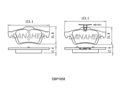 DBP1958 DANAHER Комплект тормозных колодок, дисковый тормоз