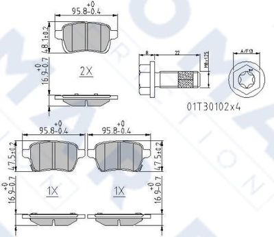 FO268881 FOMAR Friction Комплект тормозных колодок, дисковый тормоз