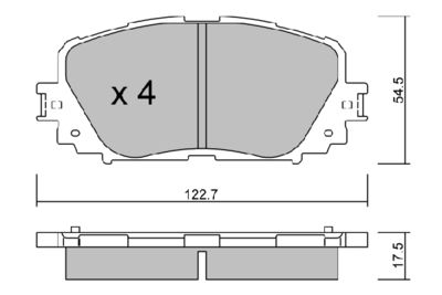 BPTO1005 AISIN Комплект тормозных колодок, дисковый тормоз