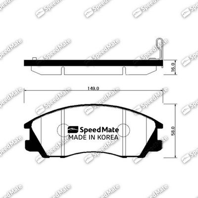 SMBPH017 SpeedMate Комплект тормозных колодок, дисковый тормоз