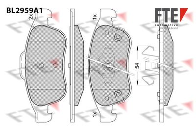 BL2959A1 FTE Комплект тормозных колодок, дисковый тормоз