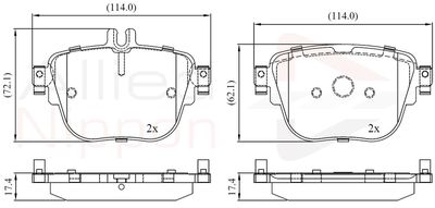 ADB02452 COMLINE Комплект тормозных колодок, дисковый тормоз